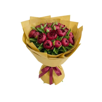 Velvet Burgundy Peony Bouquet