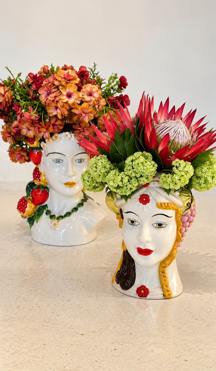Floral Crown Ceramic Head Vases